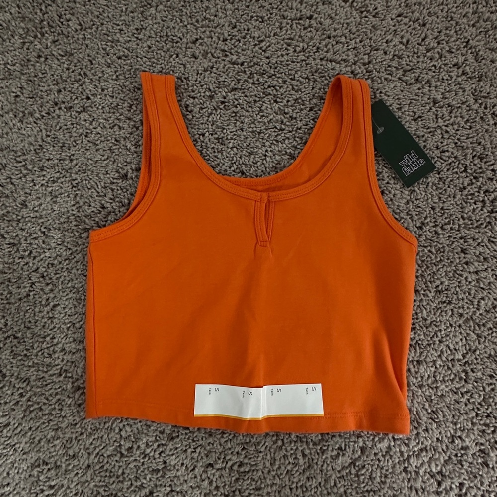 Orange Cropped Tank Top